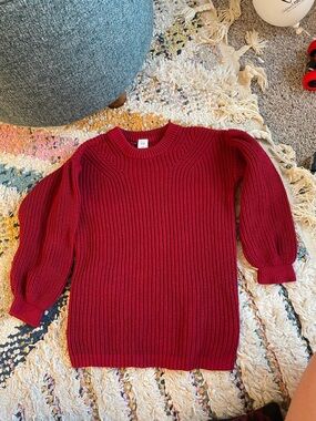 GAP Red Ribbed Knit Sweater